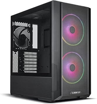 LIAN LI LANCOOL 216 E-ATX PC Case, Airflow Focus RGB Gaming Computer Case with All-Around Mesh Panels, 2x160mm & 1x140mm PWM Fans Pre-Installed and Innovative Rear PCIe Fan Bracket Chassis (Black)