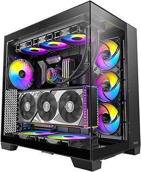 Antec C8 ARGB, 2X TQR 160mm & 1x TQ 140mm ARGB PWM Fans Included,Dual-Chamber Layout, Type-C, 360mm Radiator Support, Seamless TG Front & Side Panels, RTX 40 Compatible, Full-Tower E-ATX PC Case