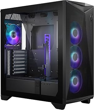 MSI MPG GUNGNIR 300R Airflow - Premium Mid-Tower Gaming PC Case - Tempered Glass Side Panel - ARGB 120mm Fans - Liquid Cooling Support up to 360mm Radiator - Vented Front Panel