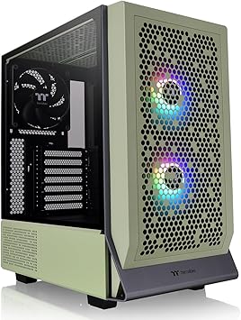 Thermaltake Ceres 300 Matcha Green Mid Tower E-ATX Computer Case with Tempered Glass Side Panel; 2xCT140 ARGB Fan Preinstalled; Rotational PCIe Slots; CA-1Y2-00MEWN-00; 3 Years Warranty