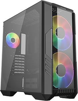 Cooler Master HAF 500 High Airflow ATX Mid-Tower, Mesh Front Panel, Dual 200mm Customizable ARG Lighting Fans, Rotatable GPU Fan, USB 3.2 Gen 2 Type C and Tempered Glass (H500-KGNN-S00)