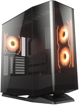 COUGAR FV270 RGB MidTower E-ATX Case, 420mm GPU supported,Build-in ARGB PWM Fans,Breathe Streams,Prism of Light, RGB Hub,Filter Guard, Tool-Less Bracket, Center Stage,Cable Management (RGB, Black)