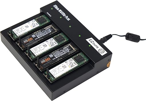 EZ Dupe 1 to 4 M.2 Duplicator - M.2 NVMe / M2 SATA NGFF (PCIe/ACHI NVMe) B Key, M Key, B+M Key 2230 2242 2260 2280 Module Internal SSD Cloner Copier 45MB/Sec MiniNVMe Plus