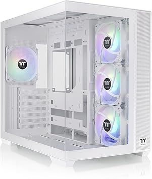 View 380 TG ARGB Snow ATX Case; 4x120mm ARGB Fans Included; Supports Hidden-Connector Motherboard; Front & Side Dual Tempered Glass Panel; CA-1Z2-00M6WN-00; 3 Year Warranty