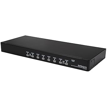 StarTech.com 8 Port 1U Rackmount USB KVM Switch Kit with OSD and Cables - Rack mount KVM - VGA KVM Switch - 8 Port KVM Switch (SV831DUSBUK) , Black