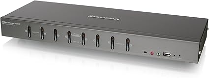 IOGEAR 8-Port Rackmount DVI and VGA KVMP Switch with 2-DVI-D USB KVM Cables, TAA Compliant, GCS1108