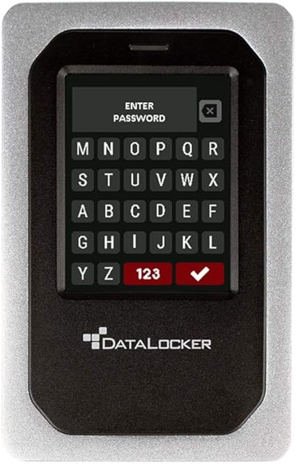 DataLocker DL4 FE 15.3TB Password Protected Encrypted SSD, Easy Screen Guided Setup, AES 256, IP64 Dust/Water Resistant, TAA Compliant Trusted FIPS 140-3 Level 3 Pending, OS Independent, USB-C/USB-A