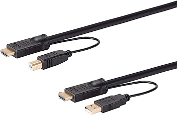 Monoprice HDMI USB Combo Cable - 6 Feet, 4K@60Hz, High Dynamic Range (HDR) for KVM Switches - Switch Series Black