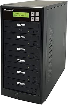 Vinpower Digital Standard 1 to 5 Target 24x DVD CD Disc Duplicator Tower SATA Optical Drives - Black