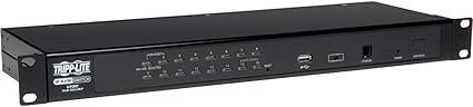 TRIPP LITE 8-Port Steel Rackmount IP KVM Switch with On-Screen Display (B022-U08-IP), Black