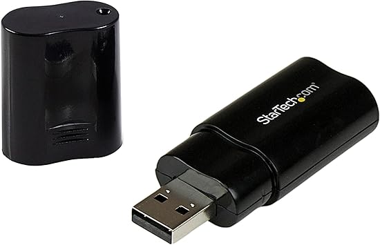 StarTech.com USB Sound Card - 3.5mm Audio Adapter - External Sound Card - Black - External Sound Card (ICUSBAUDIOB), 1 Count (Pack of 1)