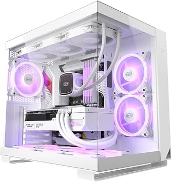 PCCOOLER CPS - C3 T500 ARGB White - Mid Tower - Gaming Desktop Case with 6 ARGB Fans - ATX/M-ATX/ITX - 270 Column Free Panoramic View - 360MM Radiator & 400MM GPU Support (C3-T500WHD6-GL)