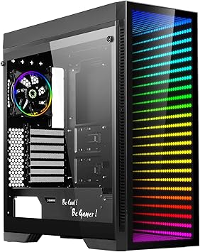 Gaming Case Full Tower, with Tempered Glass Side Panel & ARGB LED Mirror, Supports 7x120mm Fans, GAMEMAX Abyss-TR