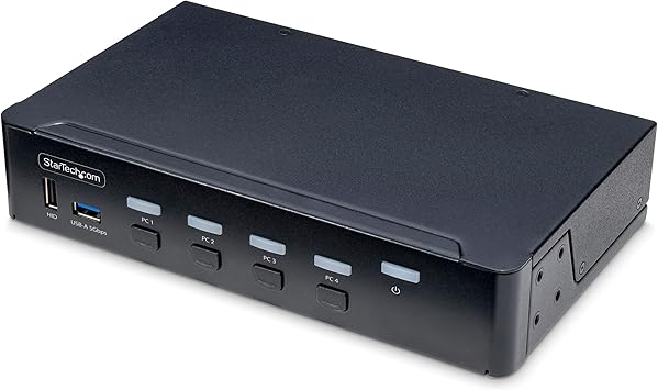 StarTech.com 4-Port DisplayPort KVM Switch, Single 4K 60Hz Monitor, 6X USB Ports, Hotkey Switching, TAA Compliant