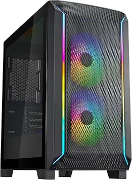 SilverStone Technology FARA 312Z High Airflow Micro-ATX Gaming Chassis with Included ARGB Fans and Light Strips, SST-FA312Z-BG