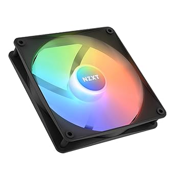 NZXT F140 RGB Core - 140mm Hub-Mounted RGB Fan - 8 Individually-Addressable LEDs - Semi-Translucent Blades - High Static Pressure & Airflow - Quiet Operation - PWM Control - CAM Software - Black