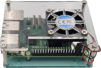 Acrylic Stackable Raspberry Pi 5, Pi 4 & Pi 3 Case with Fan- Clear (RAS-PCS06)