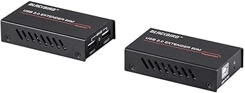 Monoprice USB 2.0 2-Port Extender Over Cat5e/6-50 Meters (164 Feet) Supports Up to 480Mbps, True Plug-n-Play, Connect 2 Devices to 1 Single USB Port Over an Extended Distance- Blackbird Series