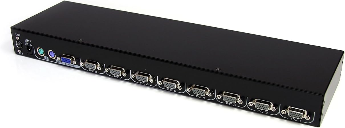 StarTech.com 8-port KVM Module for Rack-mount LCD Consoles with additional PS/2 and VGA Console (CAB831HD), Black