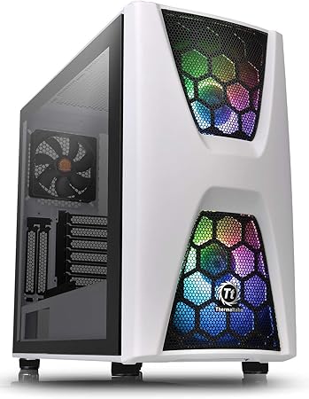 Thermaltake Commander C34 Snow Motherboard Sync ARGB ATX Mid Tower Computer Chassis with 2 200mm ARGB 5V Motherboard Sync RGB Front Fans + 1 120mm Rear Black Fan Pre-Installed CA-1N5-00M6WN-00