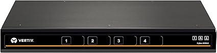 Avocent Vertiv Cybex SC840-001Secure Desktop KVM,Single Head Monitor,4 Port,Dual-Link,Secure Desktop KVM Switch,Common Access Card (CAC),Dedicated Peripheral Port (DPP),True Image Reproduction,Black