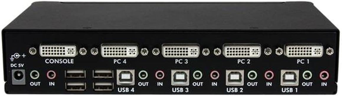 StarTech.com 4 Port High Resolution USB DVI Dual Link KVM Switch with Audio and USB 2.0 Hub (SV431DVIUAHR)