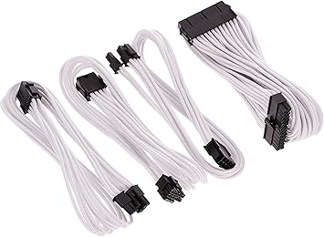 Phanteks 24 Pin/ 8pin (4+4) M/B, 8pin (6+2) PCI-E Extension Cable Kit 500mm Length, White (PH-CB-CMBO_WT)