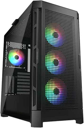 Cougar Gaming Mid Tower Case Duoface Pro RGB Supporting 390mm Graphics Card with Controller, Four RGB Fans and Two Distinct Front Panels Included (Mesh and Tempered Glass) (Black)