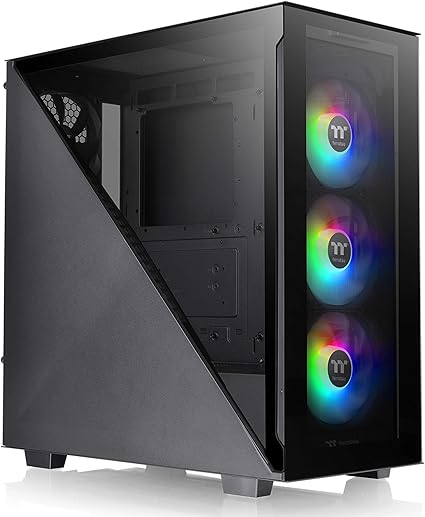 Thermaltake Divider 300 ARGB Triangular Tempered Glass Type-C (USB 3.1 Gen 2) Water Cooling Ready ATX Mid Tower Computer Case with 3 120mm ARGB Rear Fan Pre-Installed CA-1S2-00M1WN-01