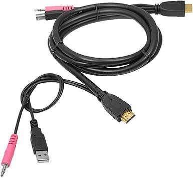 SIIG CE-KV0211-S1 USB HDMI KVM Cable with Audio and Mic