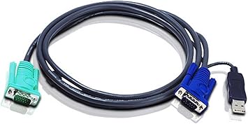 ATEN USB KVM Cable, SPHD-15 Male to VGA and USB A 2L5203U, 10 Feet