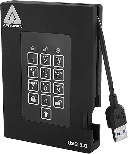 Apricorn 1TB Aegis Fortress FIPS 140-2 Level 2 Validated 256-Bit Encrypted USB 3 External SSD (A25-3PL256-S1000F)