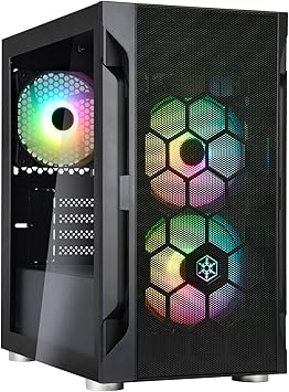 SilverStone Technology FARA H1M PRO Black Micro-ATX Tower case with Tempered Glass and Three ARGB Fans, SST-FAH1MB-PRO