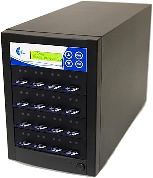 EZ Dupe 1 to 15 Xtreme SD and TF (MicroSD) Duplicator - Secure Digital Flash Media SDXC SDHC Cloner Copier (35MB/Sec) with DOD Compliant Data Erase (EZDSDMSD15T), Black