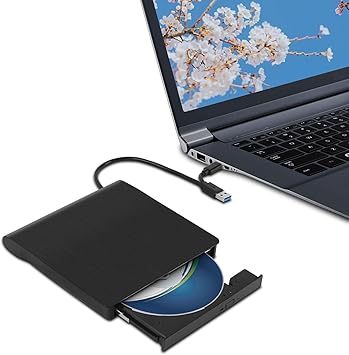 SZBOX External DVD Drive, Portable DVD Player for Laptop, USB 3.0 Type C Optical Disk Drive for Laptop Desktop PC Windows Linux OS Mac, Cd Burner for Pc Desktop