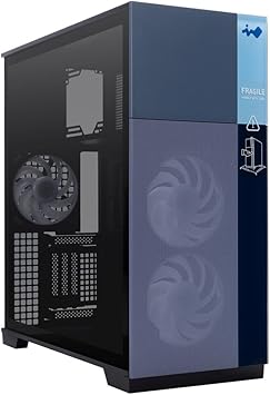 InWin F5 Black E-ATX Full Tower Computer Case with Tempered Glass, Mesh Panels, Customizable Front Bezels, and Offers ATX Back Connect Motherboard Support