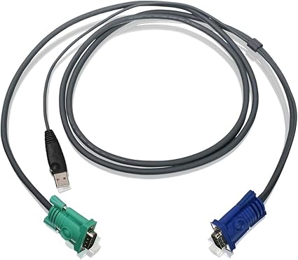 IOGEAR USB KVM Bonded Cable 6-Feet with USB and VGA Connections, G2L5202UTAA