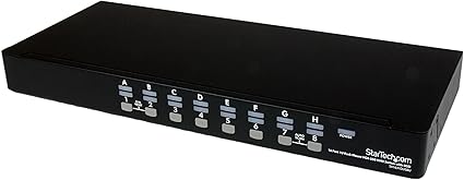 StarTech.com 16 Port Rackmount USB KVM Switch Kit with OSD and Cables - 1U (SV1631DUSBUK), Black