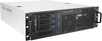 IN-WIN R300N.S500 Open-Bay 3U Short Depth Server Chassis, Single 500W