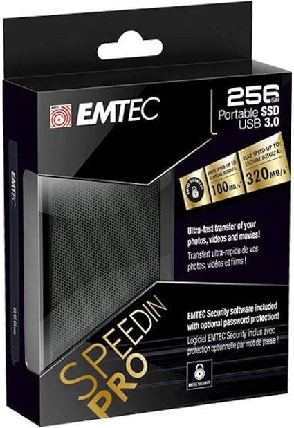 Emtec Speedin' P700 Portable External SSD, USB 3.0, 256GB,ECSSD256GX600