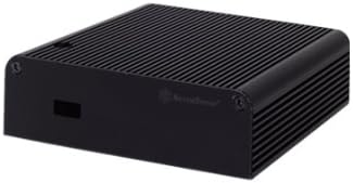 Silverstone Tek Aluminum NUC Case with Top Cover Heat-Pipe, 1x HDMI Port and 2X Display Ports - Black PT14B-H1D2