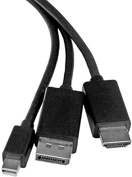 StarTech.com 2m 6 ft HDMI, DisplayPort or Mini DisplayPort to HDMI Converter Cable - HDMI, DP or Mini DP to HDMI Adapter Cable (DPMDPHD2HD),Black