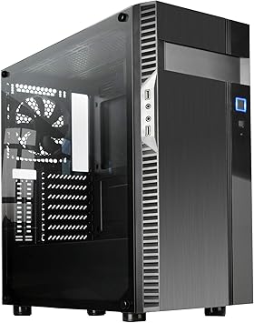 SilverStone Technology Precision PS14-E Micro-ATX & ATX Tempered Glass Computer Case, SST-PS14B-EG, Black