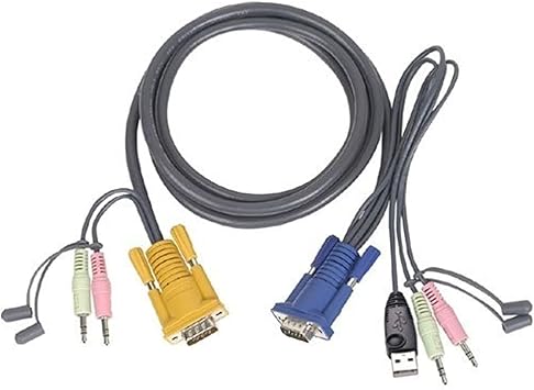 IOGEAR Micro-Lite Bonded All-in-One USB KVM Cable, 15 Feet, G2L5305U