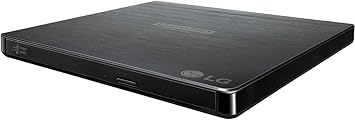 LG Electronics BP60NB10 Ultra Slim Portable Hybrid Drive UHD 4K/Blu-ray/DVD+/-RW Drive, USB 3.0 Compatible, PC Windows, Linux, Mac OS, with M-DISC support, Noise Reduction, Black