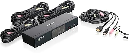 IOGEAR 4-Port HDMI Multimedia KVM Switch with Audio, USB 2.0 Hub and HDMI KVM w/Full Set of Cables, (GCS1794 TAA Compliant)