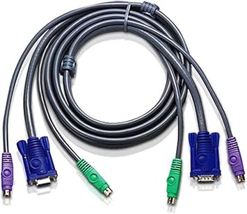 ATEN Slim PS2 KVM Cable - VGA and PS2 to VGA & PS2 2L5002P, 6 Feet