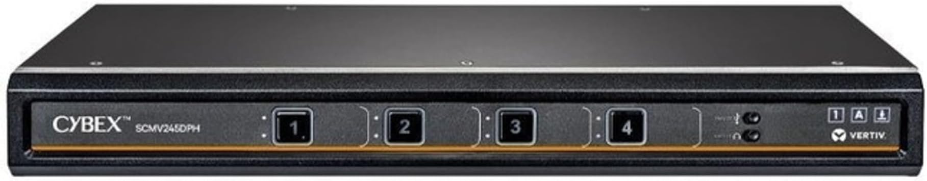 Vertiv Cybex Secure MultiViewer KVM Switch, 4 Port, NIAP Approved, Dual AC, Cursor Navigation Switching (CNS), Common Access Card (CAC), NIAP Certified, Common Criteria PP4.0 (SCMV234DPH-400)