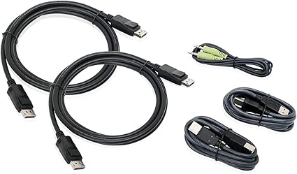 IOGEAR Dual View DisplayPort, USB KVM Cable Kit with Audio (TAA), 6-Foot G2L9202UTAA3