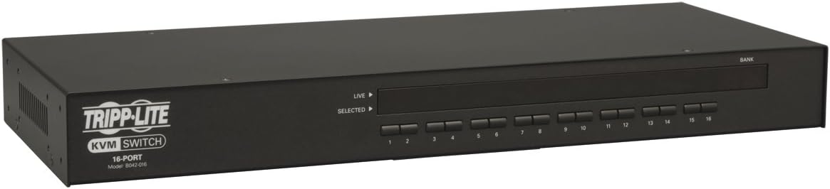 Tripp Lite B042-016 16-Port 1U Rackmount USB PS2 KVM Switch with On-Screen Display